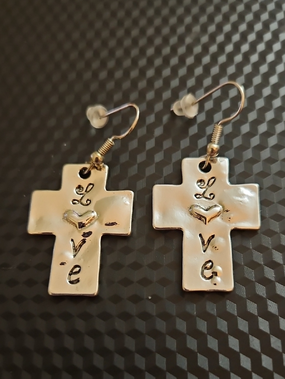 Silver Love Cross Dangle Earrings - Women Jewelry